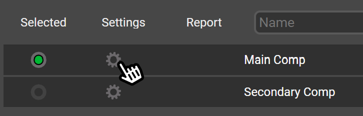 Opening settings for composition