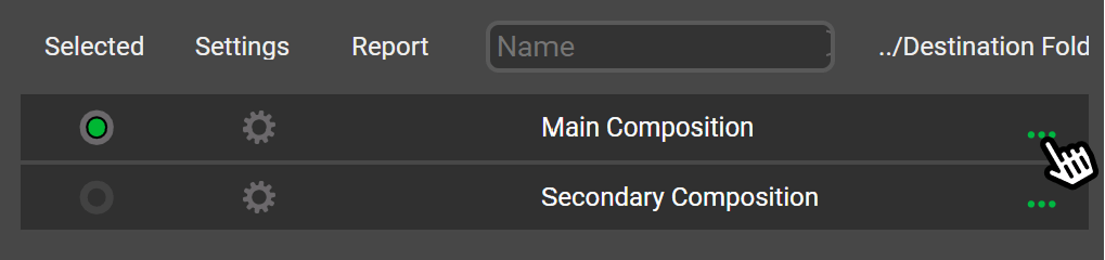Choosing destination folder