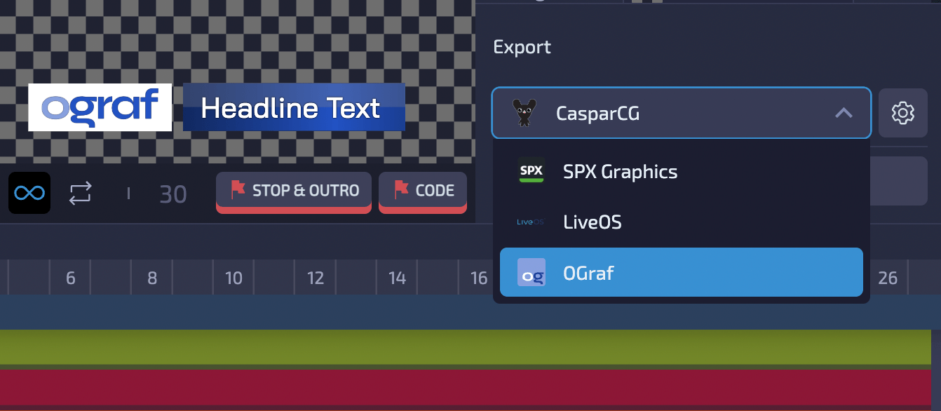 Export panel with OGraf option