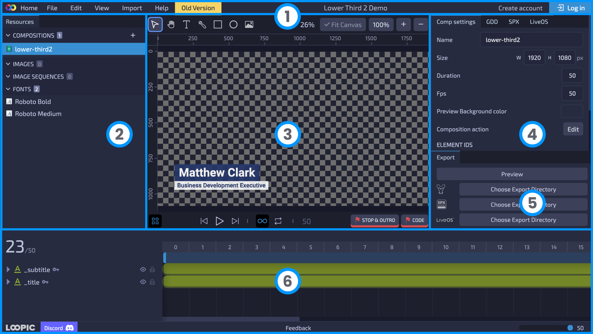 Loopic's user interface